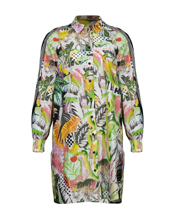 Marc Cain Tropical Print Shirt Dress BLU'S Marc Cain Tropical Print Shirt Dress BLU'S