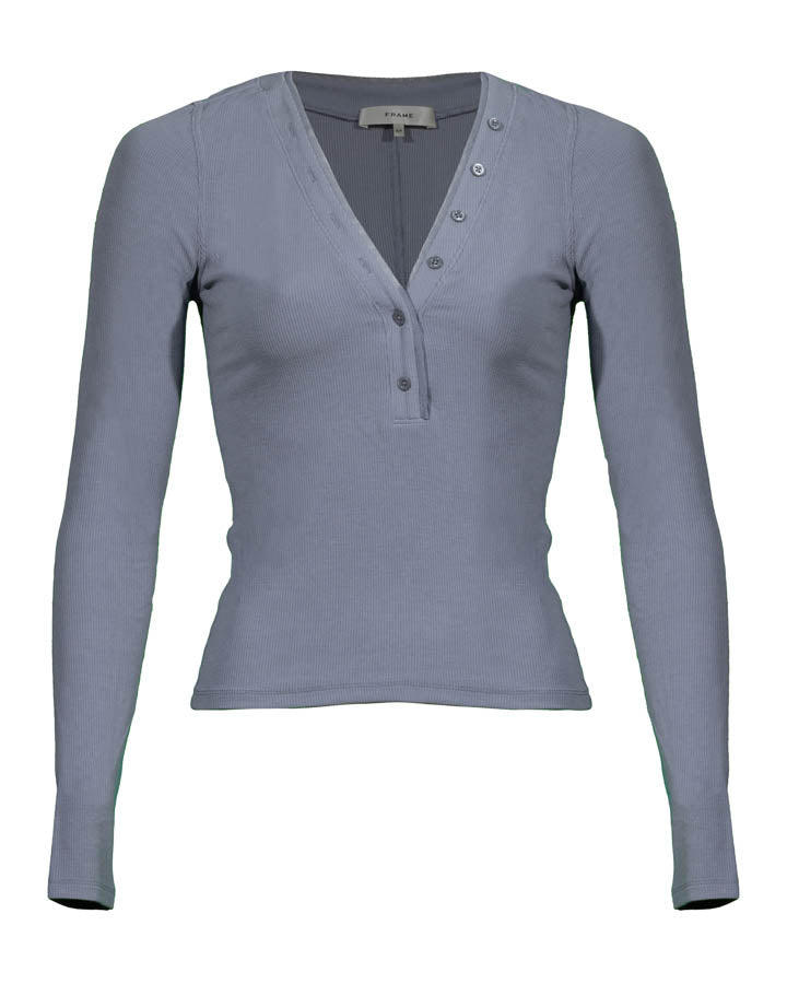 L'Appartement【GOOD GRIEF!】 HENLEY NECK THE LUXE RIB L/S HENLEY BODYSUIT - MID GREY – All Things Golden