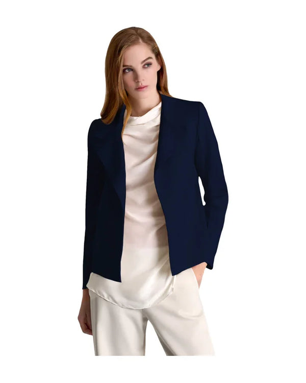 Shan Classic Fitted Open Front 3D Jersey Blazer – BLU'S