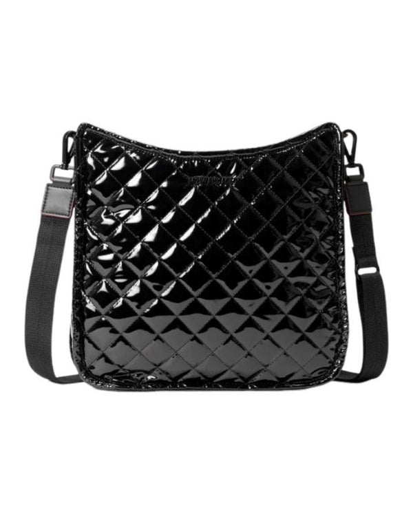 Metro Flat Crossbody Black Lacquer - MZ Wallace