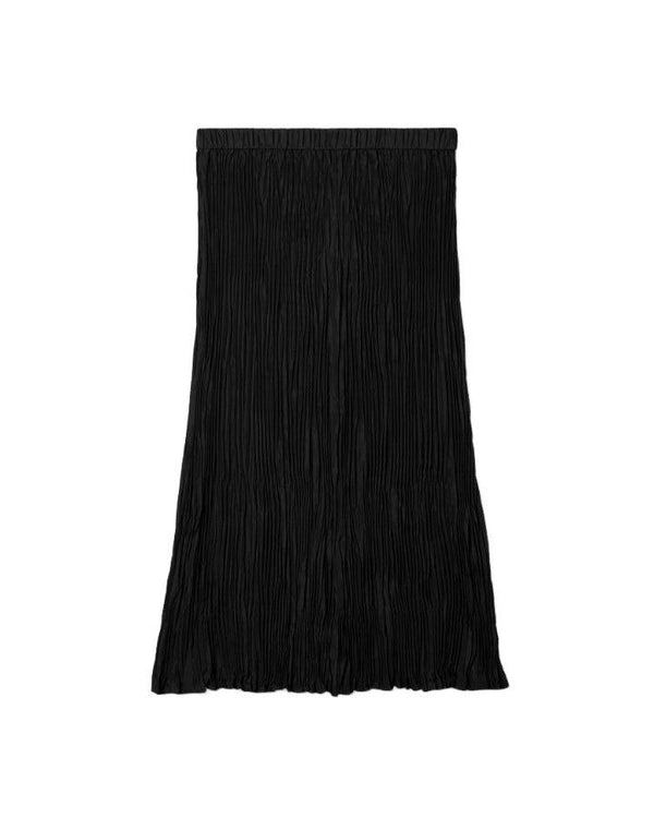Eileen Fisher Pleated Crushed Silk Maxi Skirt
