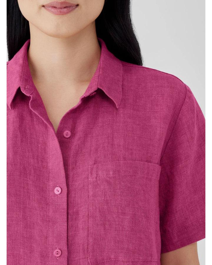 Eileen Fisher Washed Organic Linen Délavé Shirt Dress
