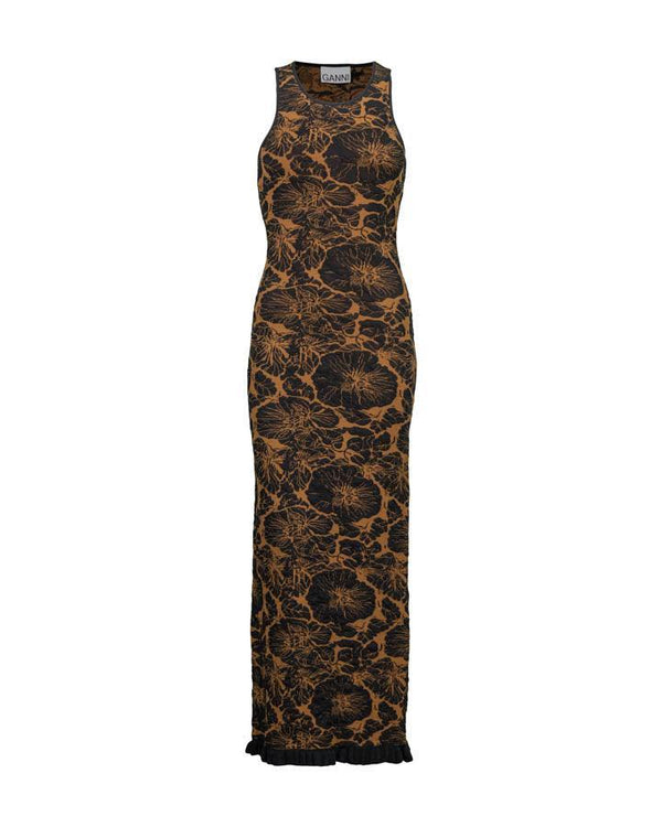 Ganni 3D Jacquard Long Dress BLU'S Ganni 3D Jacquard Long Dress BLU'S