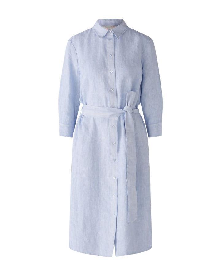 oui linen dress OUI LINEN SLEEVELESS DRESS - BROWN