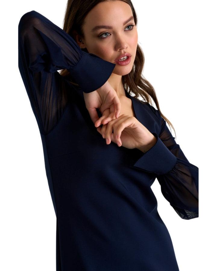 Shan - Sofia Sheer Sleeve Elegant Dress
