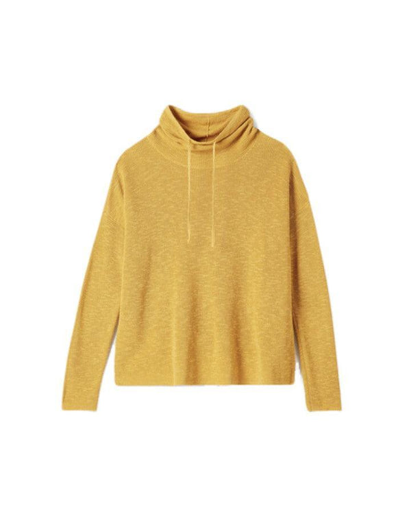 KINROSS Cashmere Silver Birch Grey Drawstring Funnel Neck Jumper LFSC2-107