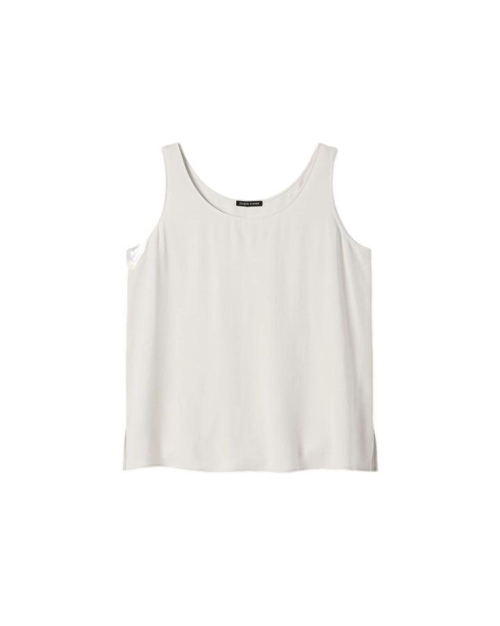 Eileen Fisher Scoop Neck Silk Crepe Tank Top