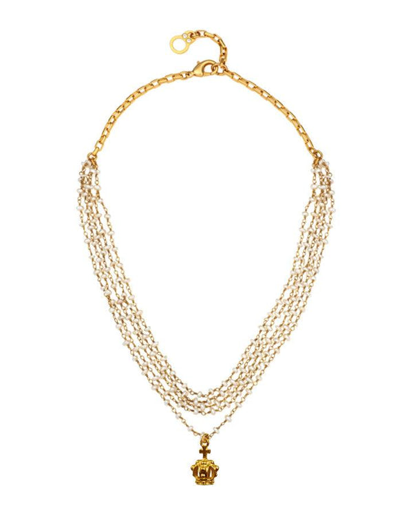 French Kande - French Kande Micro Pearl Crown Necklace