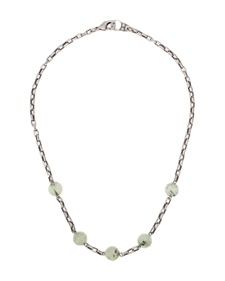 French Kande - Loire Chain Green Prehinite Necklace