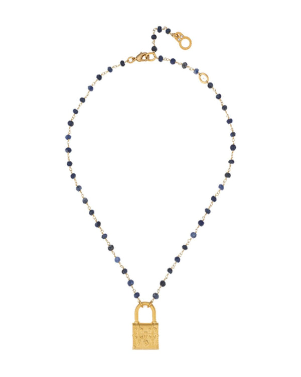 French Kande - Sodalite Lock Pendant Necklace