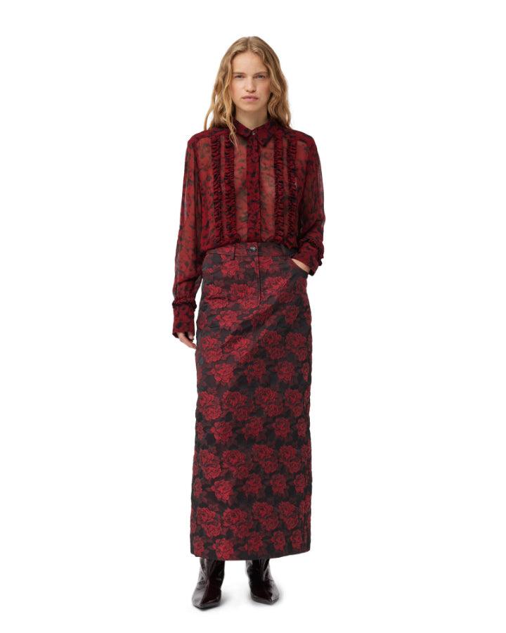 Ganni - Botanical Jacquard Long Skirt