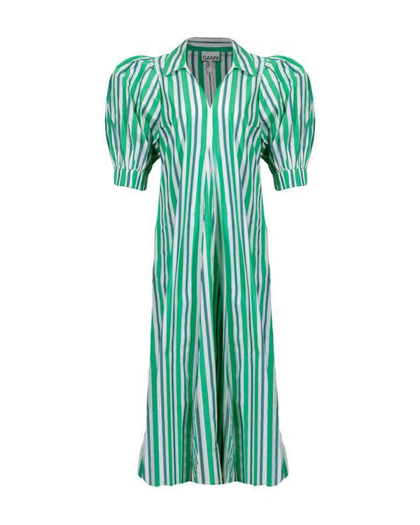 Ganni Stripped Collar Long Dress Ganni Stripped Collar Long Dress