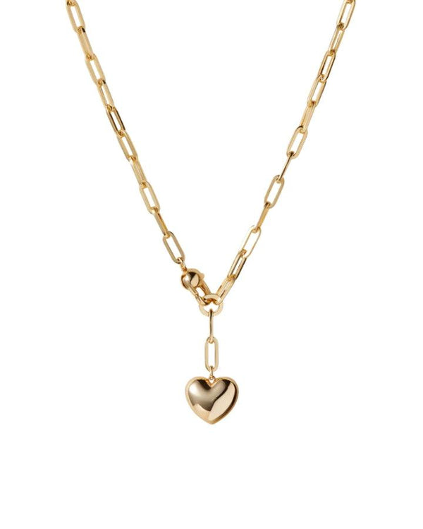 JENNY BIRD - Puffy Heart Gold Chain Necklace