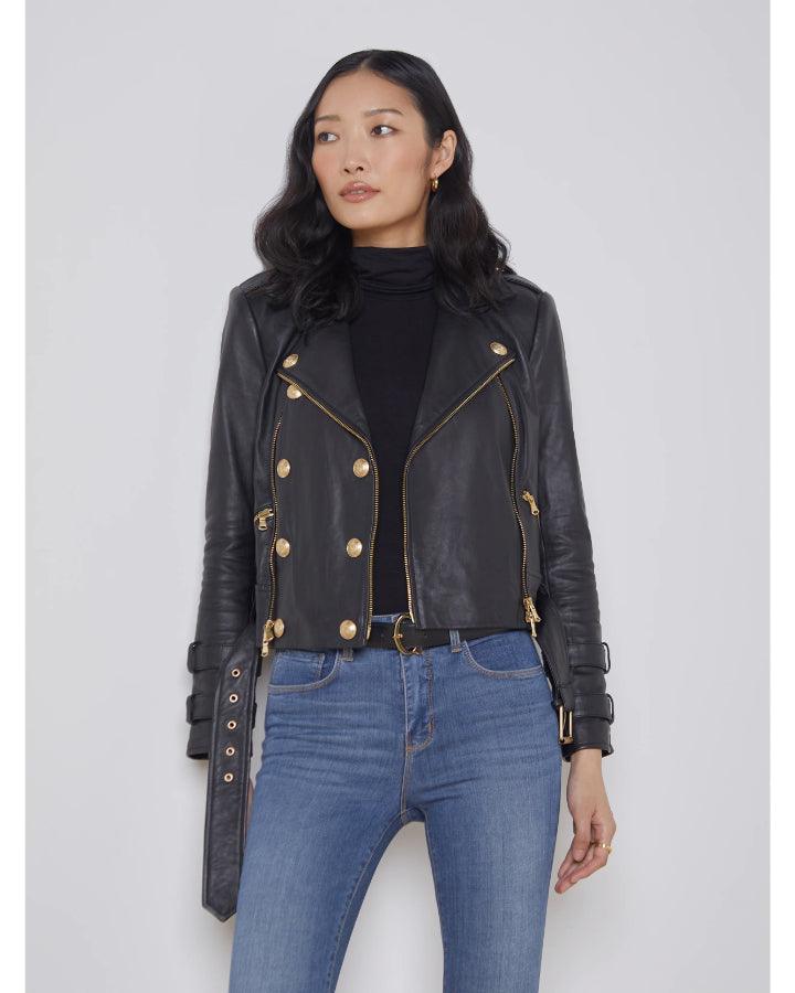 L'Agence - Billie Belted Leather Jacket