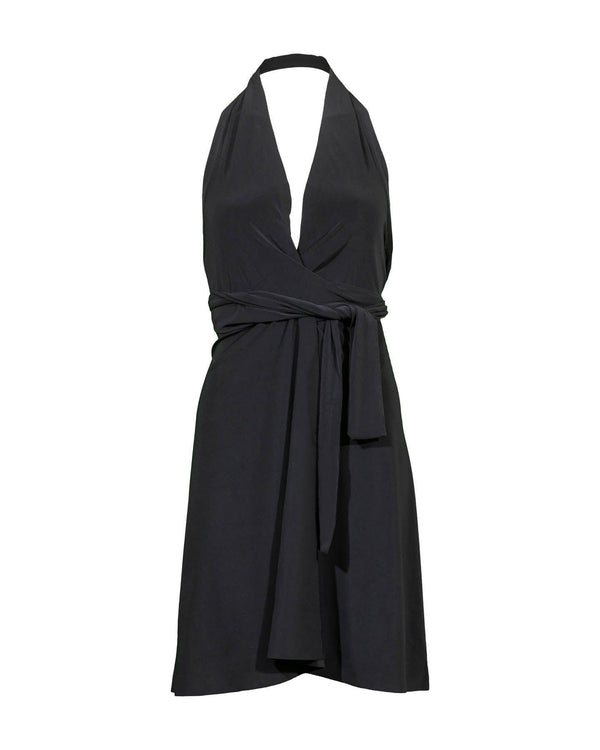Halter Wrap Flared Dress – BLU'S