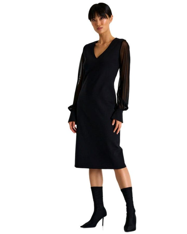 Shan - Sofia Sheer Sleeve Elegant Dress