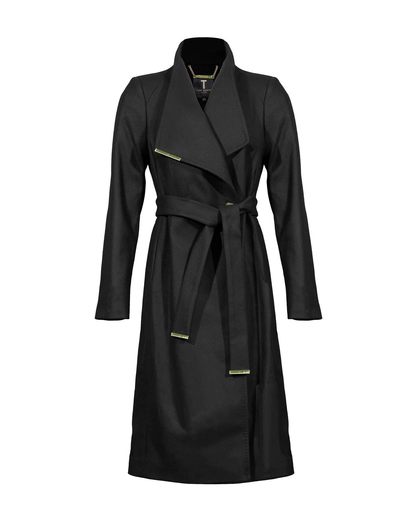 【TED BAKER】Roses Wool Wrap Coat コート TED BAKER Midi/Rose Wool Long Wrap Tie Belted Coat, Camel