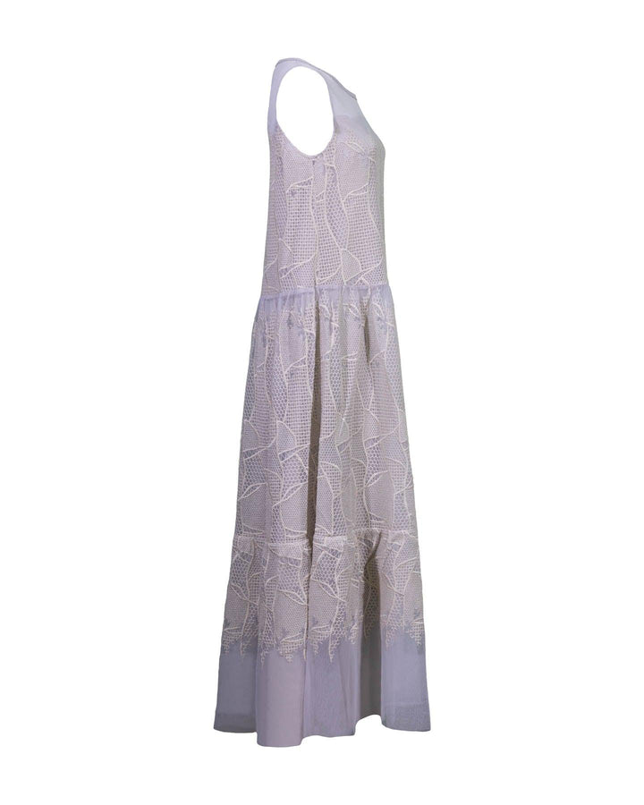Tonet - Embroidered Mesh Maxi Dress
