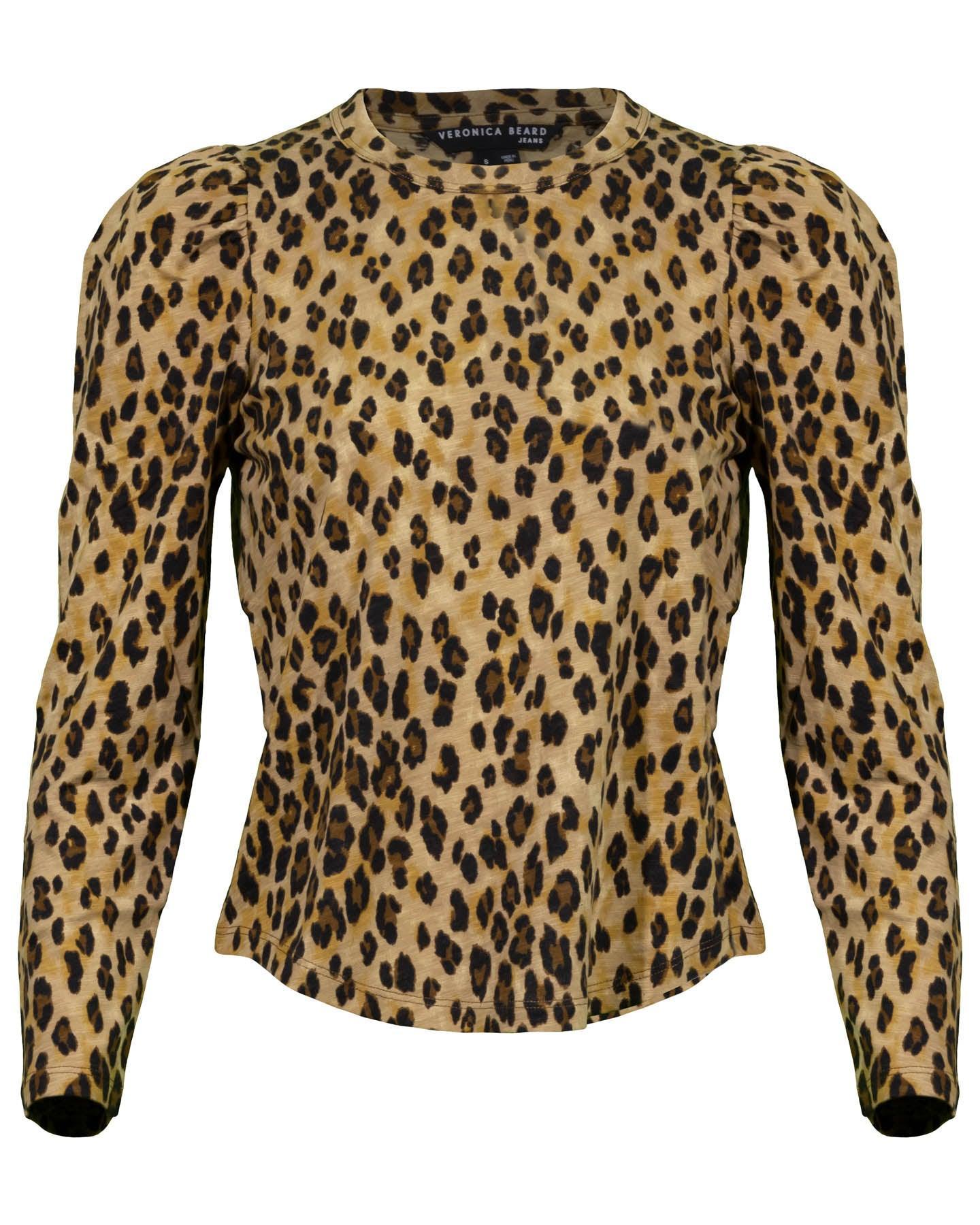 veronica beard porter leopard print cotton tee