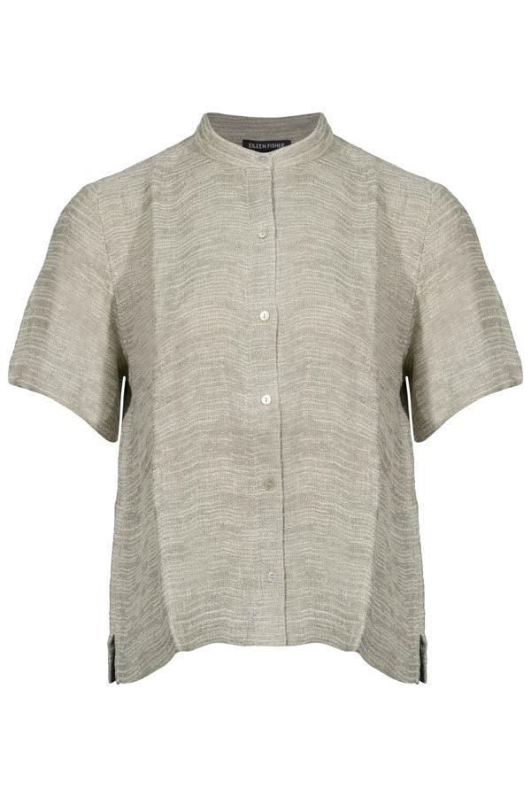 Eileen Fisher Mandarin Short Sleeve Shirt