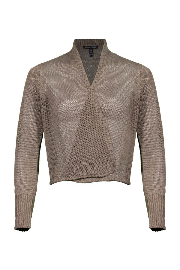 Eileen Fisher Organic Linen Cotton Cord Cropped Cardigan
