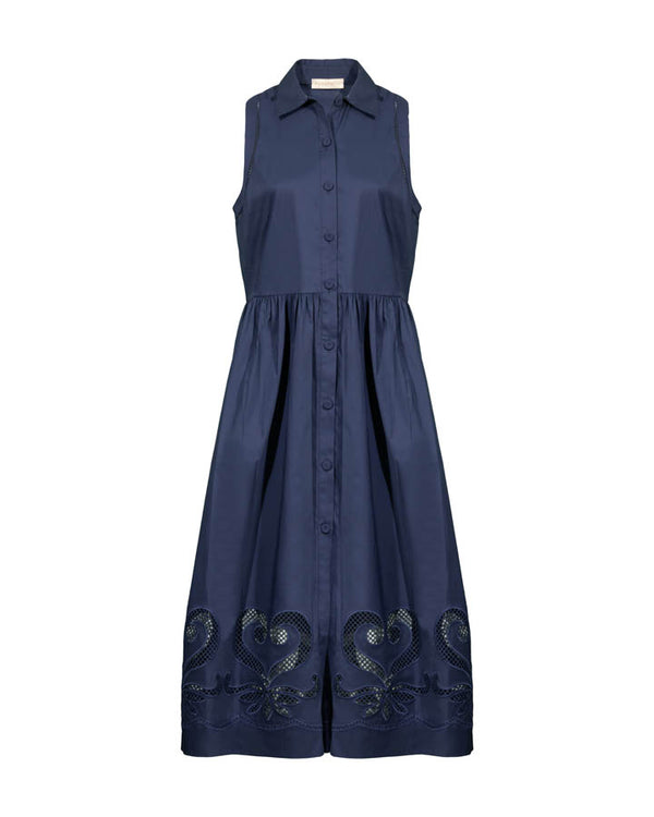 Purotatto Embroidered Shirt Dress