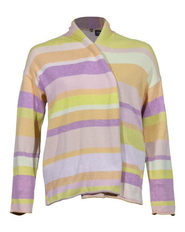 Repeat Cotton Stripe Open Cardigan
