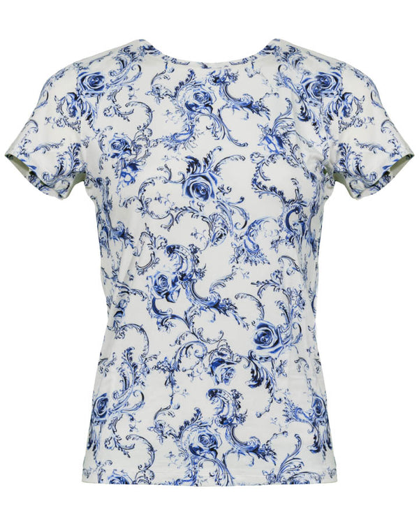 L'Agence Ressi Baroque Swirl Print Tee