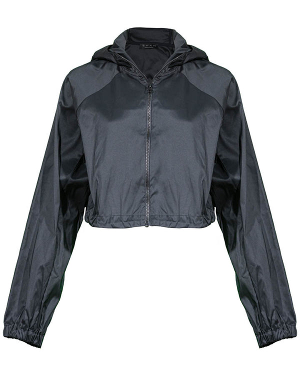Shan Maxine Nylon Zip Hooded Jacket