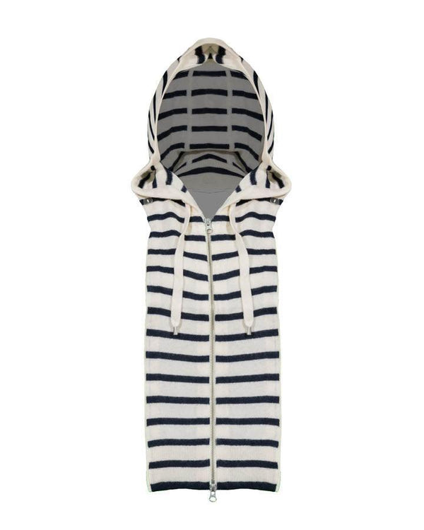 Veronica Beard Striped Cashmere Hoodie Dickey