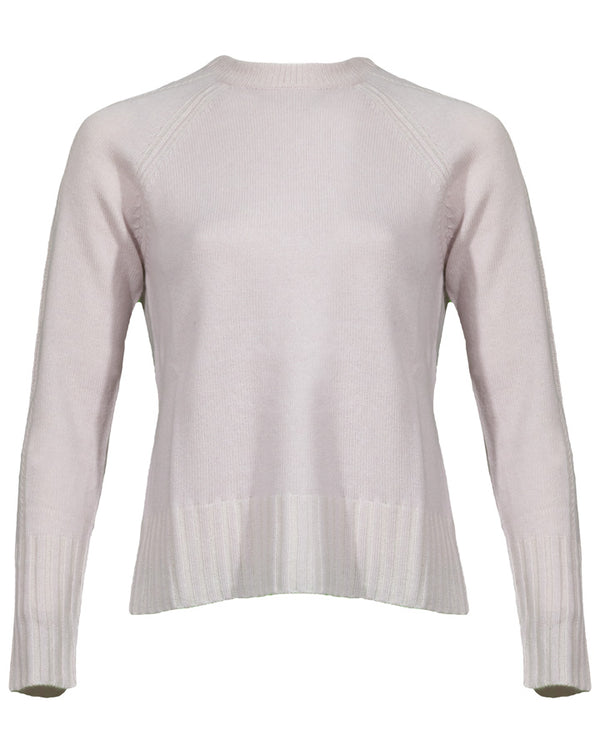 Kinross Plaited Rib Trim Crew Pullover