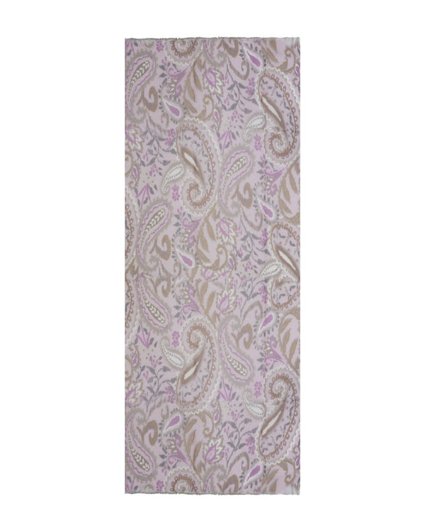 Kinross Painted Paisley Print Scarf