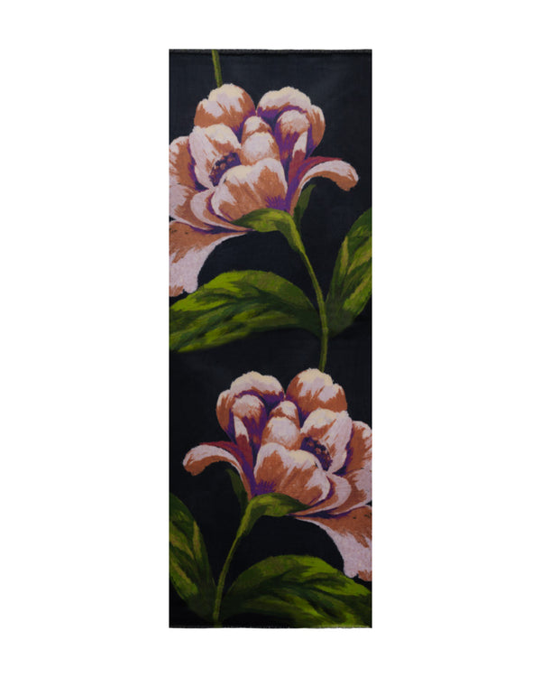 Kinross Fall Floral Print Silk Scarf