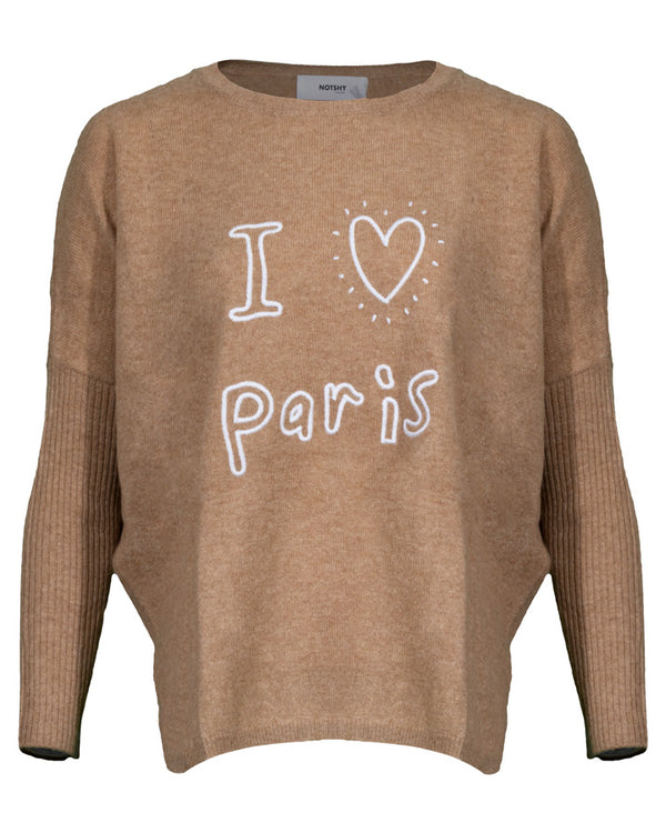 Notshy Cashmere I Love Paris Poncho Pullover