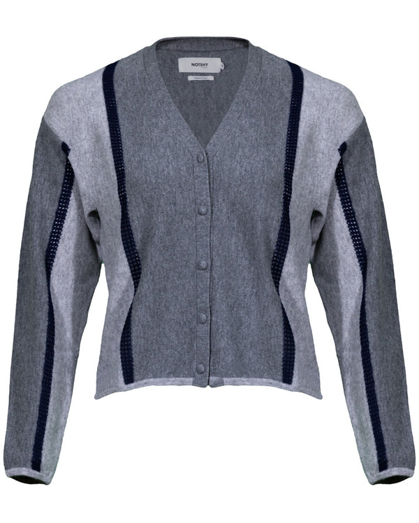 Notshy Cashmere Clarence Color Block Cashmere Cardigan