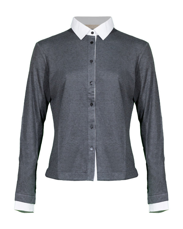 Purotatto Buttoned Front Jersey Shirt With Poplin Collar