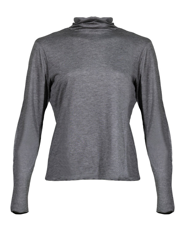 Purotatto Reversible Fine Striped Turtleneck