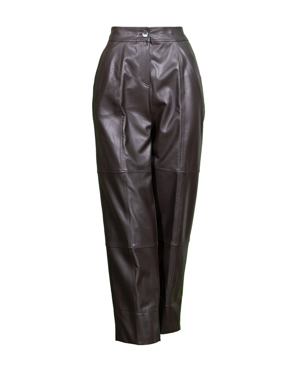 Purotatto Faux Leather Straight Cut Pant