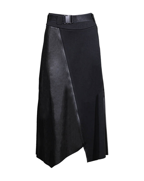 Beate Heymann Scuba-Pleather Zip Panel Skirt