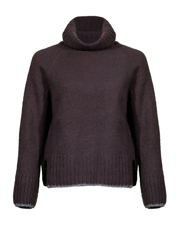Tonet Turtleneck Knit With Metallic Trim