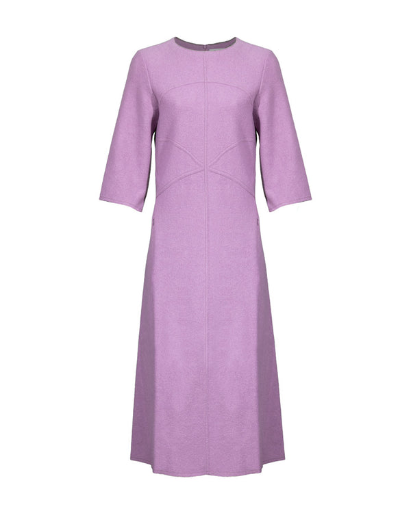 Tonet Half Sleeve Boiled Wool Dress
