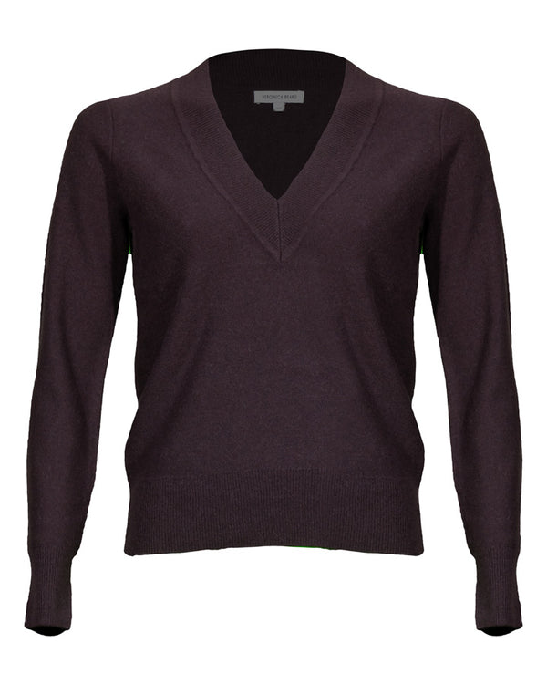 Veronica Beard Coleta V-Neck Cashmere Sweater