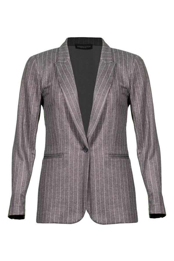 Good Match Pinstripe Brown Jacket