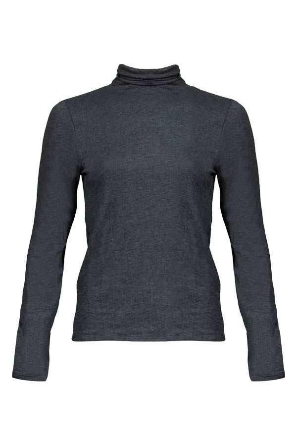 Eileen Fisher Melange Sheer Cotton Blend Knit Turtleneck