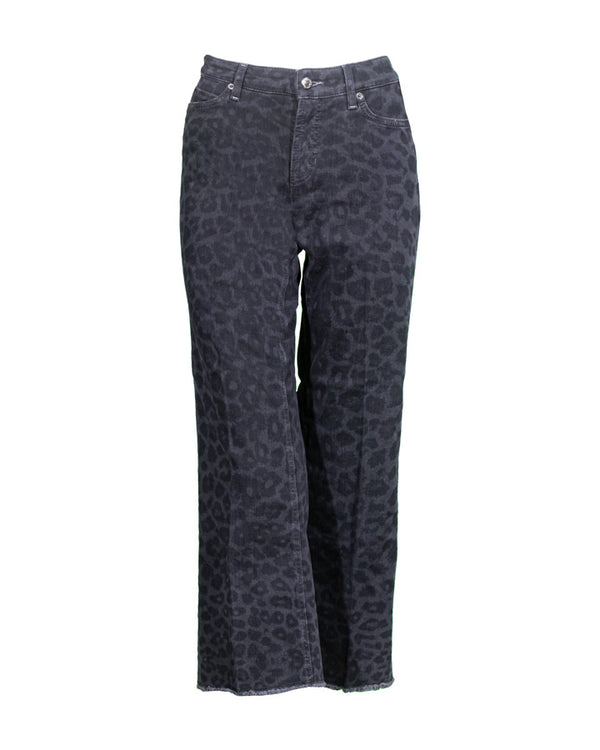 Cambio Francesca Print Raw Hem Flare Ankle Pant