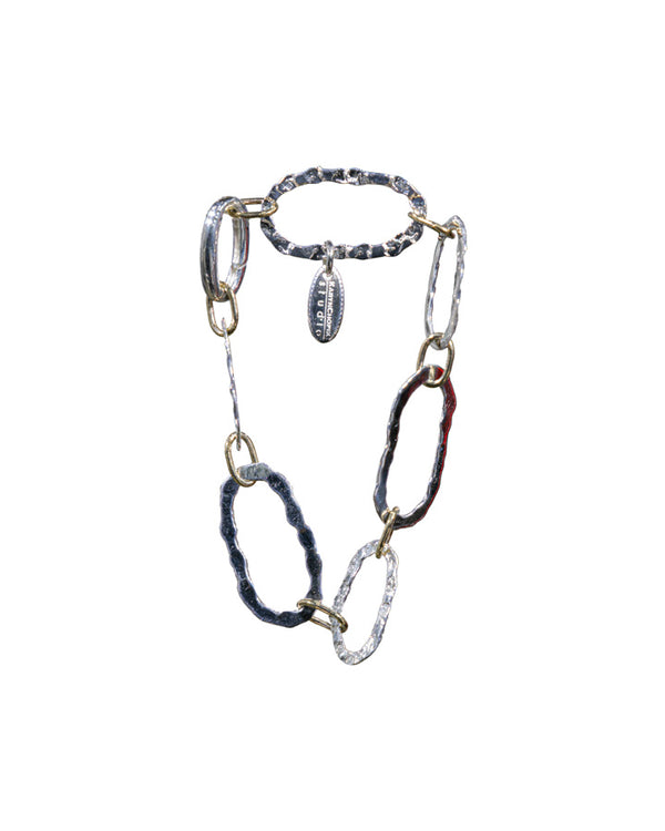 Karyn Chopik Forged Textured Sterling Silver Rings Bracelet