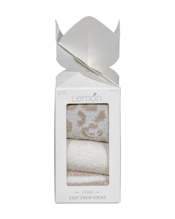 Lemon Tootsie 3 Pack Cozy Crew Socks