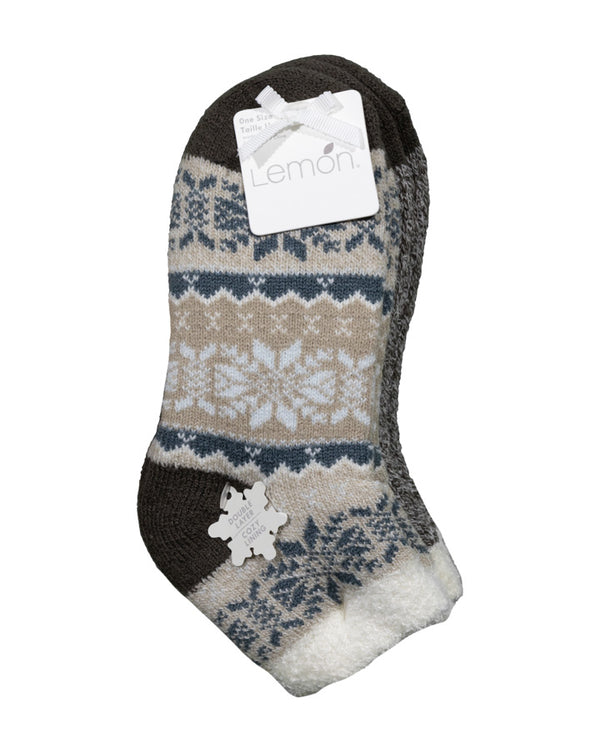 Lemon Double Layer Low Cut 2 PK Ankle Socks