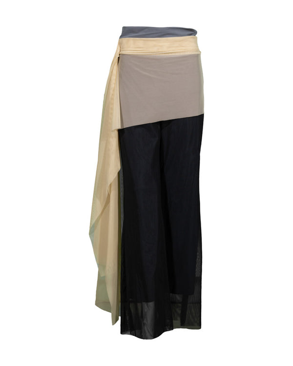 Marie Saint Pierre Obas Mesh Overlay Pant With Mesh Sash