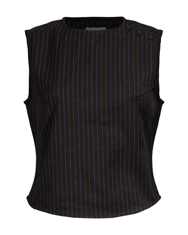 DL1961 Tailored Stripe Sleeveless Top
